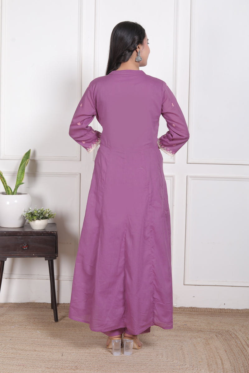 Lavender Grace Anarkali Suit Set