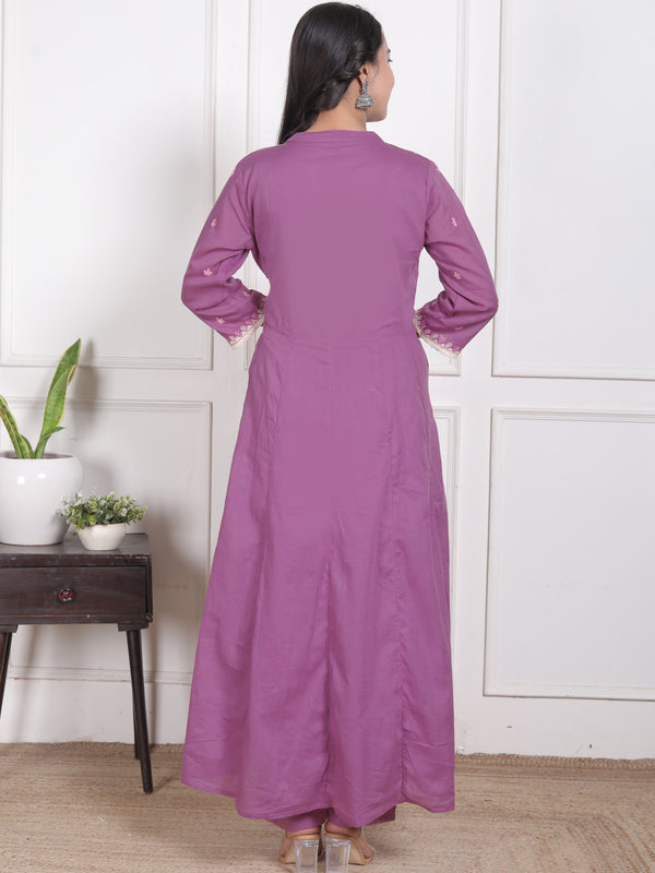 Lavender Grace Anarkali Suit Set
