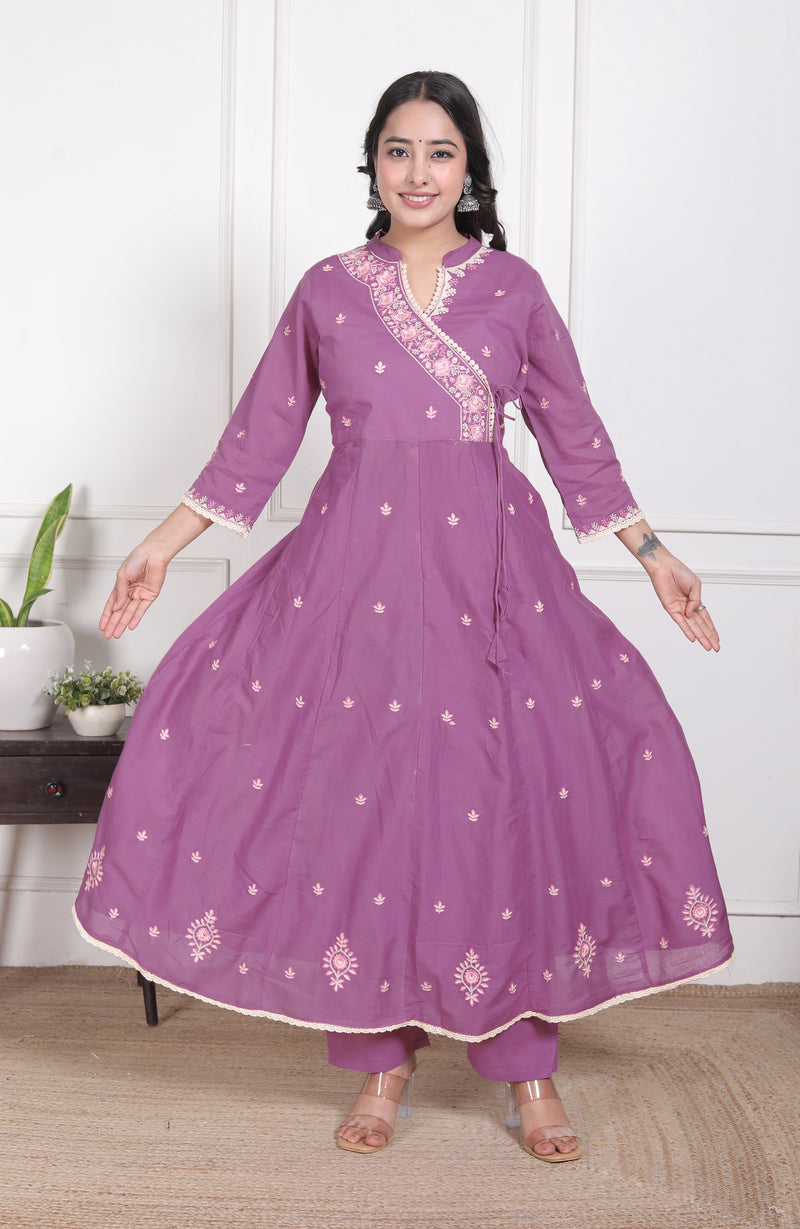 Lavender Grace Anarkali Suit Set
