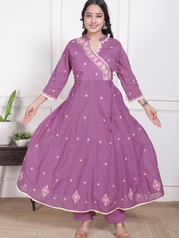 Lavender Grace Anarkali Suit Set