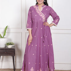Lavender Grace Anarkali Suit Set