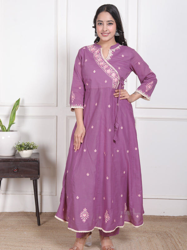 Lavender Grace Anarkali Suit Set