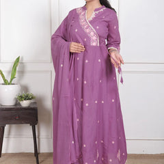 Lavender Grace Anarkali Suit Set