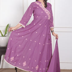 Lavender Grace Anarkali Suit Set