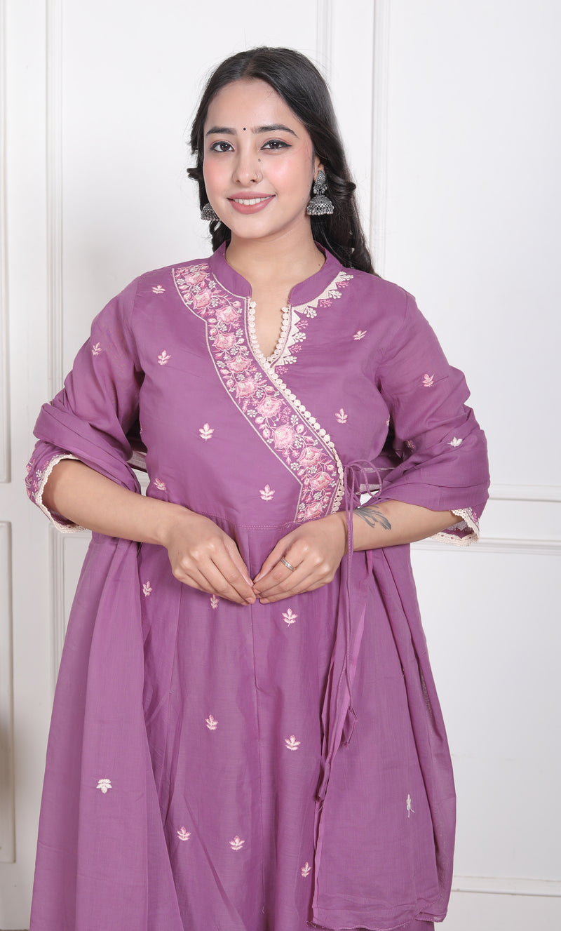 Lavender Grace Anarkali Suit Set