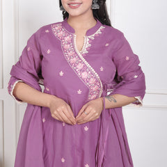 Lavender Grace Anarkali Suit Set