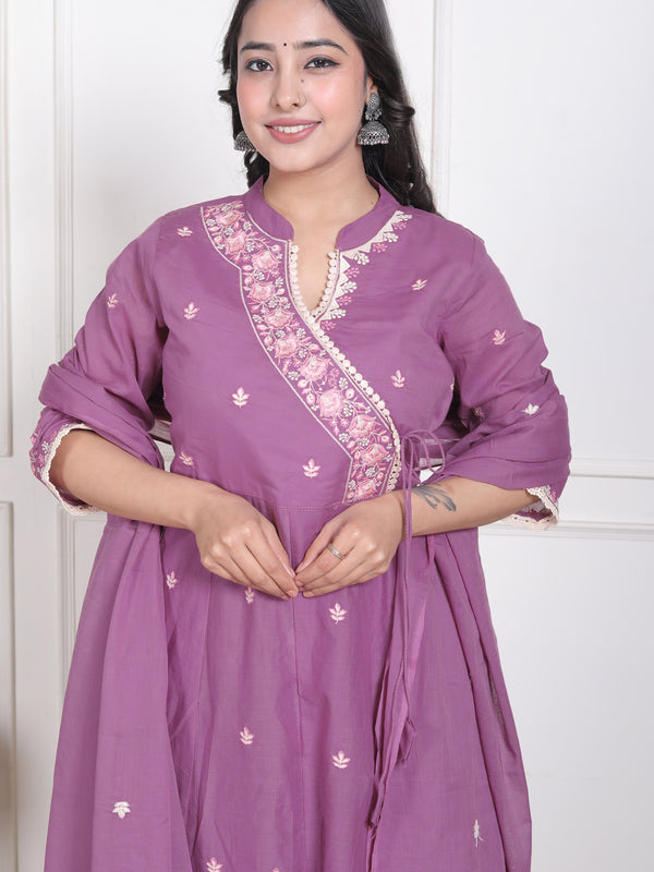 Lavender Grace Anarkali Suit Set