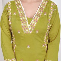 Mehendi Blossom Embroidery Suit Set