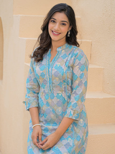 Printed V-Neck Co-Ord Set