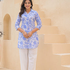 Printed Shirt Collar Co-Ord Set