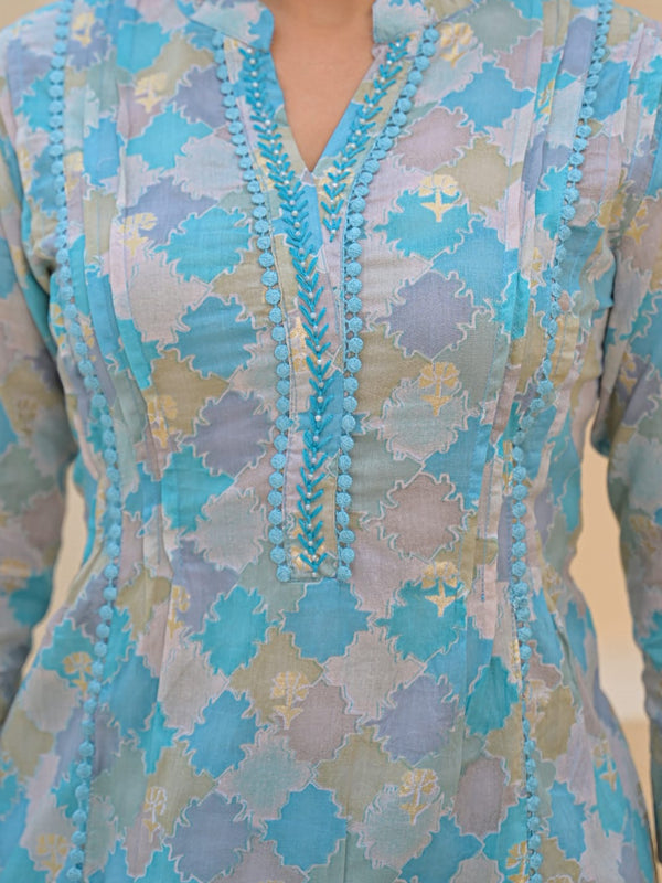 Printed V-Neck Co-Ord Set