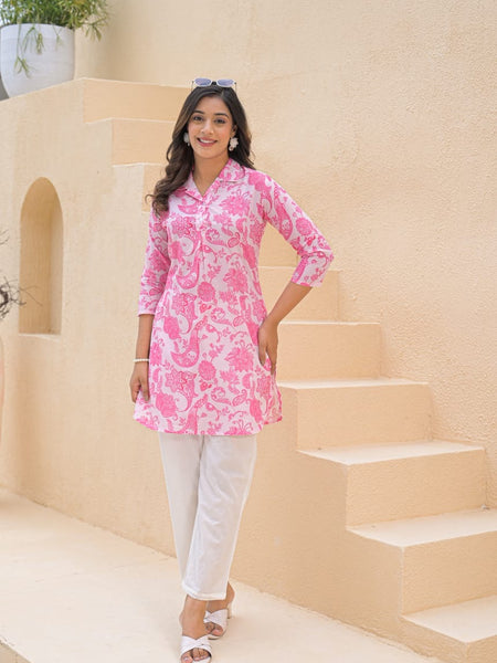 Printed Shirt Collar Co-Ord Set