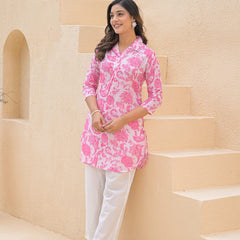 Printed Shirt Collar Co-Ord Set