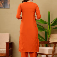 Rust Bloom Embroidered Suit Set