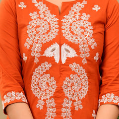 Rust Bloom Embroidered Suit Set