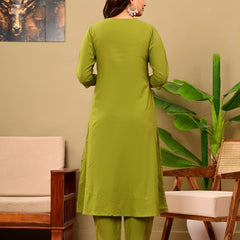 Mahandi Bloom Embroidered  Suit Set