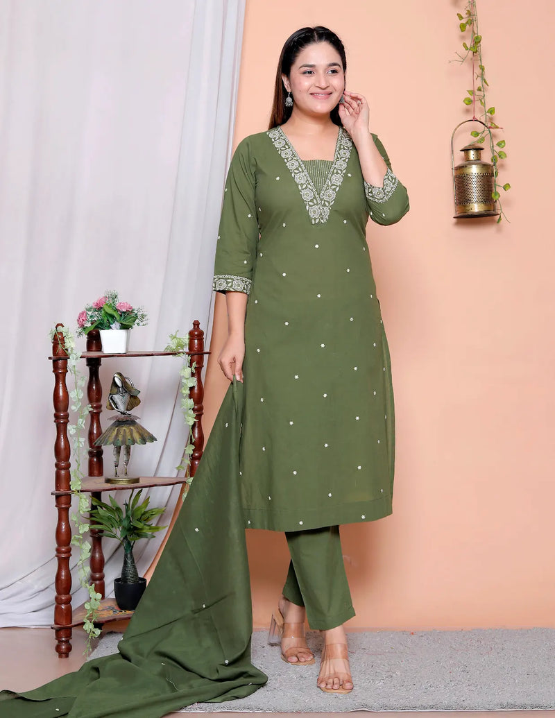 Green Heritge Embroiderd Suit