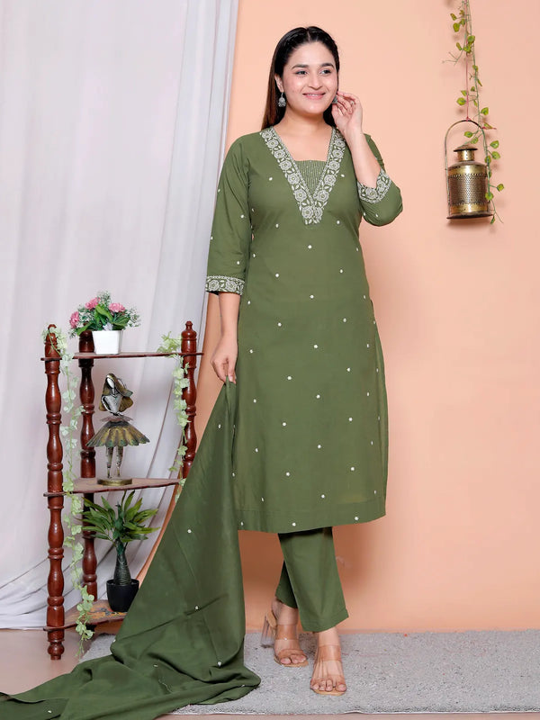 Green Heritge Embroiderd Suit