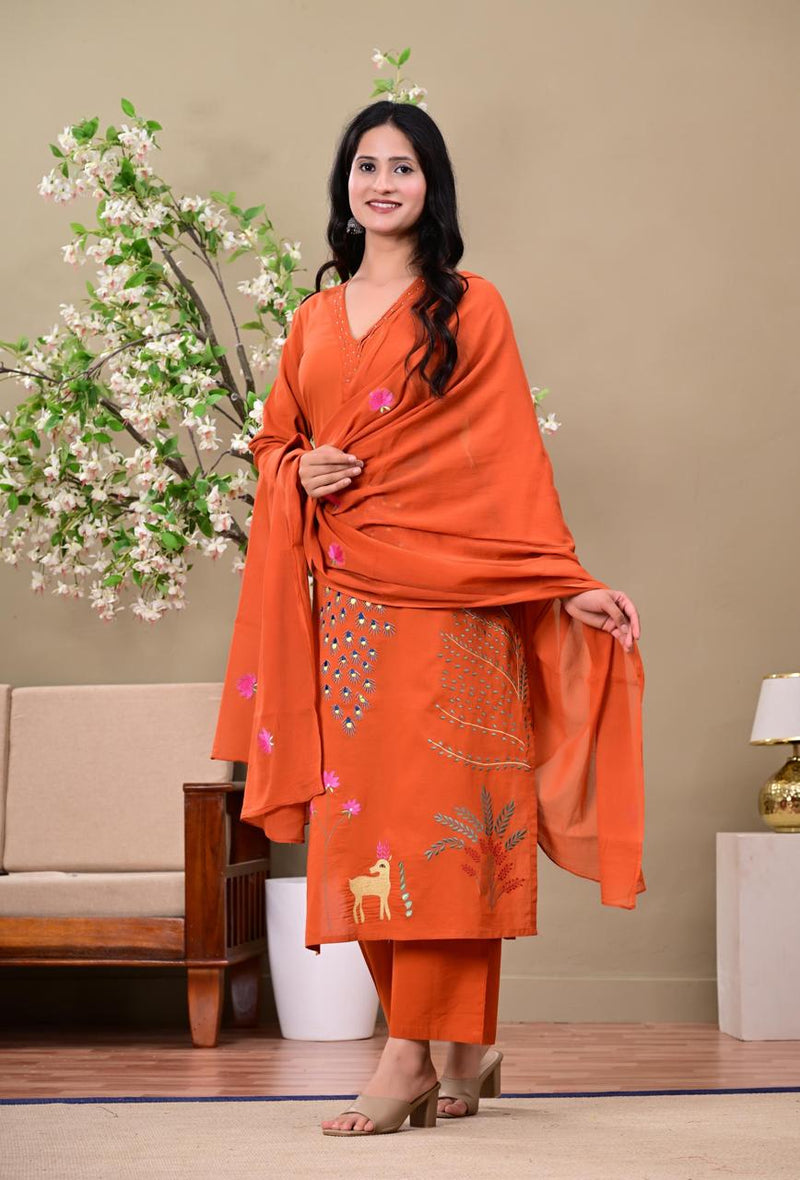Women Casual Orange Colour