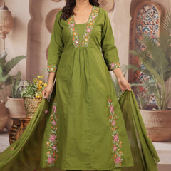Green Royal Embroiderd Suit Set