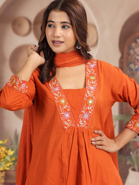 Rust Royal Embroiderd Suit Set