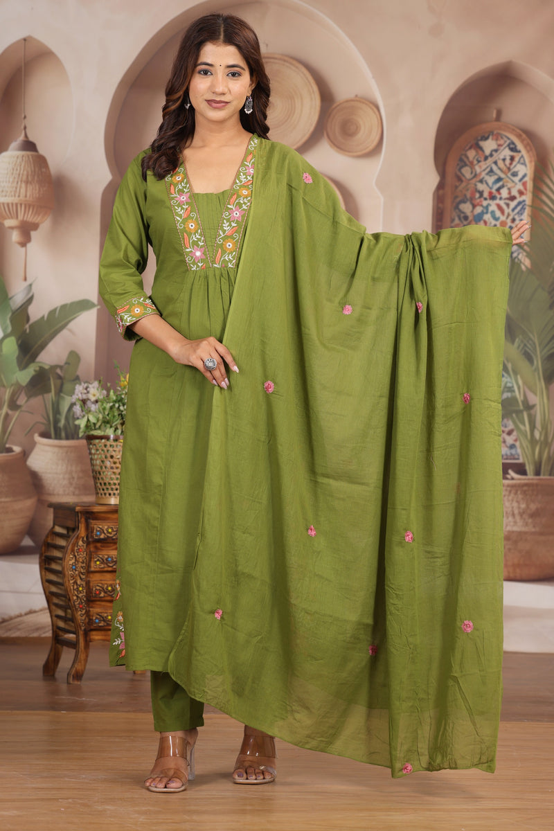 Green Royal Embroiderd Suit Set