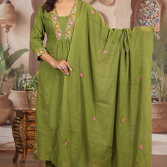 Green Royal Embroiderd Suit Set