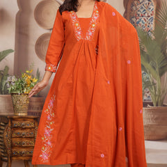 Rust Royal Embroiderd Suit Set