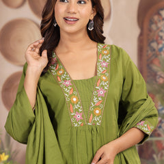 Green Royal Embroiderd Suit Set
