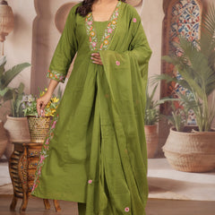 Green Royal Embroiderd Suit Set