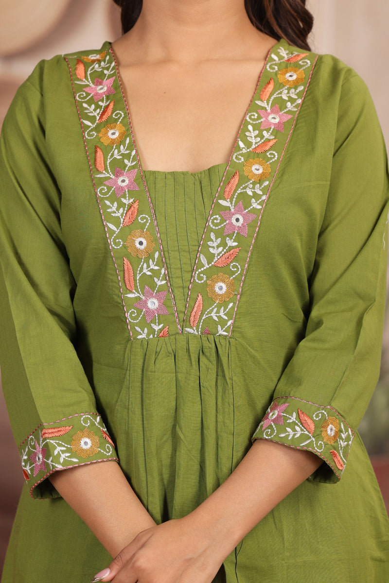 Green Royal Embroiderd Suit Set