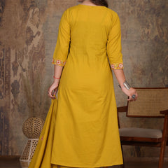 Yellow Blossom Embroidery Suit Set