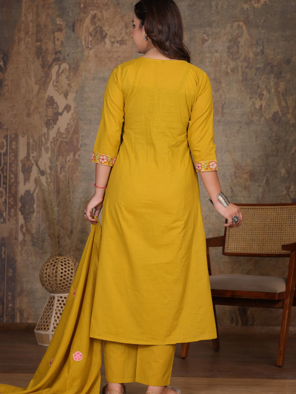 Yellow Blossom Embroidery Suit Set
