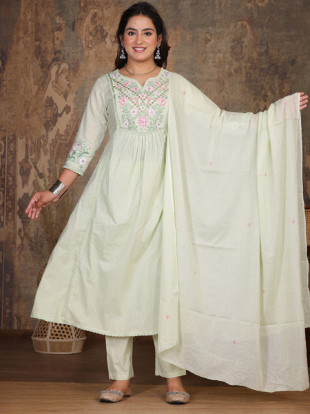 Pista Green Royal Embroiderd Suit Set