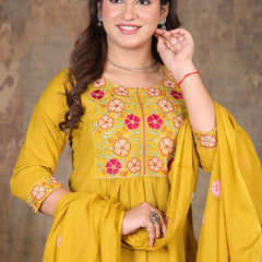 Yellow Blossom Embroidery Suit Set
