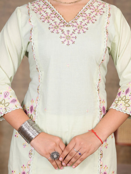 Pista Green Royal Embroiderd Suit Set
