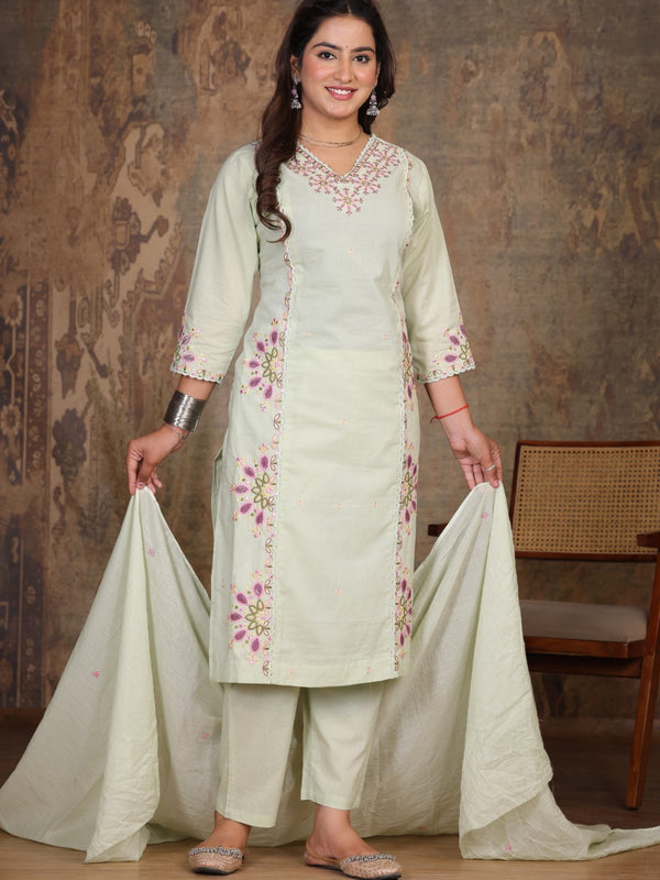 Pista Green Royal Embroiderd Suit Set