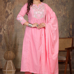 Pink Royal Embroidered Suit Set