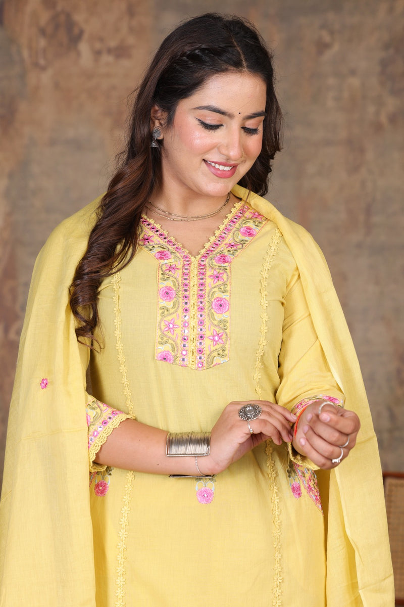 Yellow Grace Anarkali Suit Set