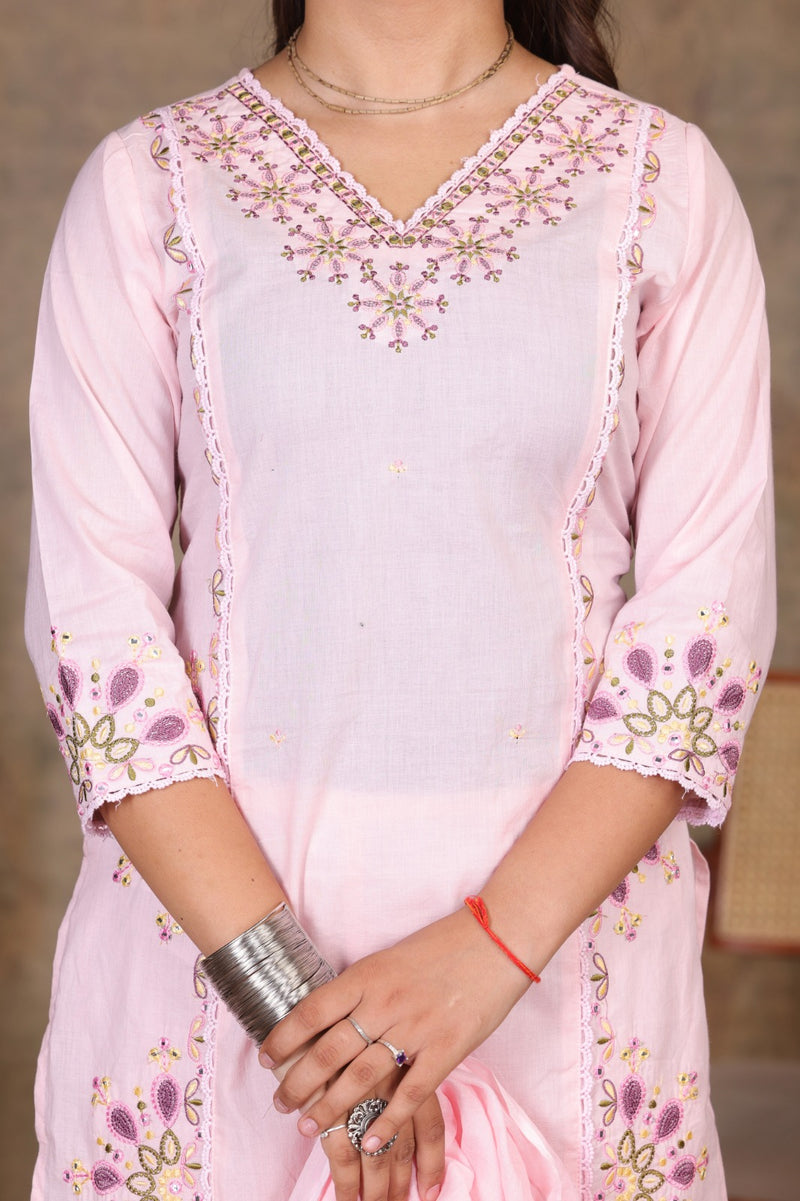Light Pink Royal Embroiderd Suit Set