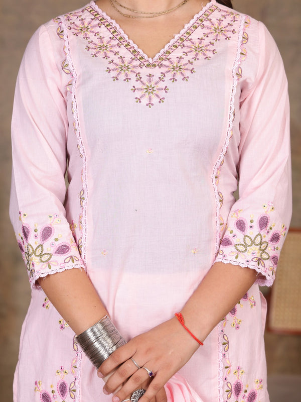 Light Pink Royal Embroiderd Suit Set