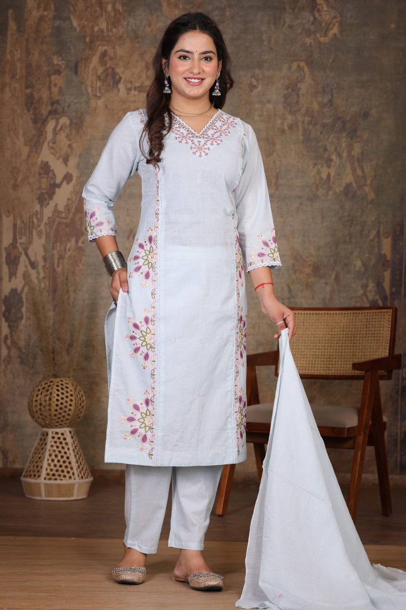Light Pink Royal Embroiderd Suit Set