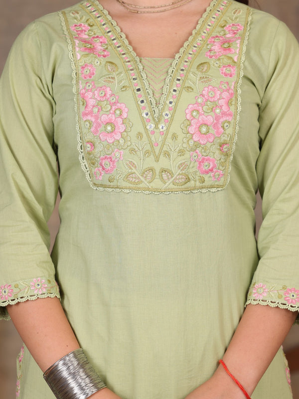 Pista Green Elegance Ethnic Suit Set
