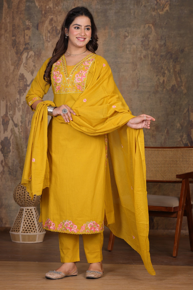 Yellow Elegance Ethnic Suit Set