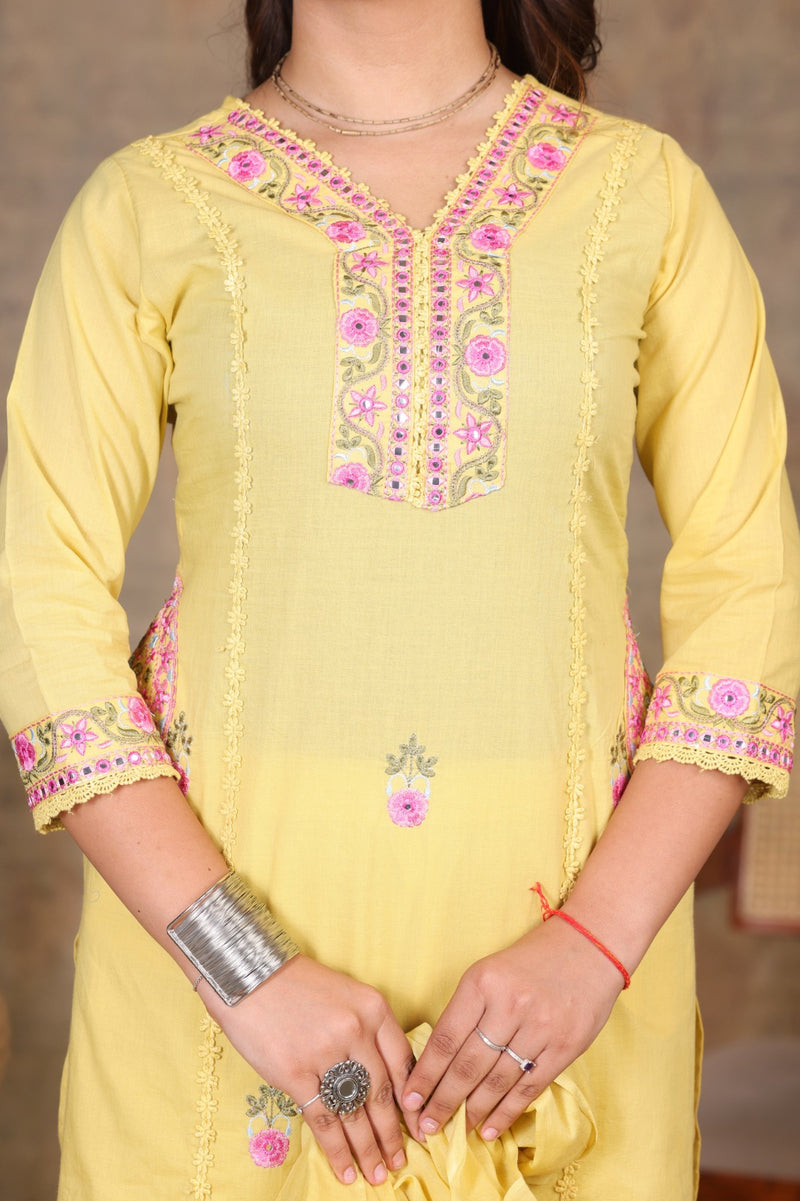 Yellow Grace Anarkali Suit Set