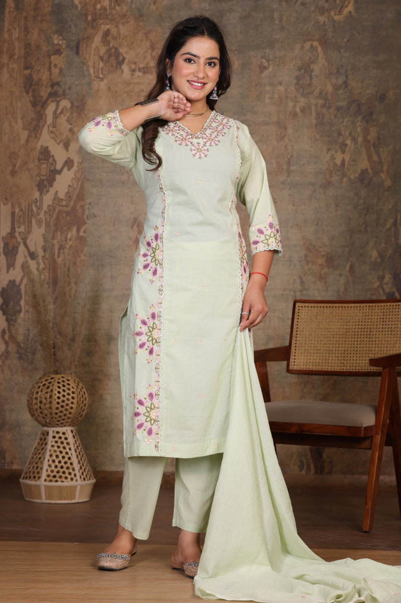 Light Pink Royal Embroiderd Suit Set
