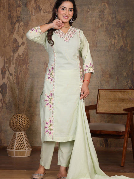 Pista Green Royal Embroiderd Suit Set