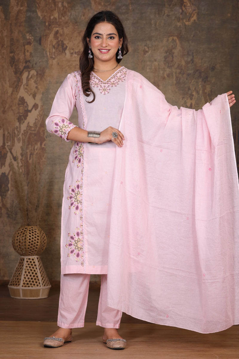 Light Pink Royal Embroiderd Suit Set