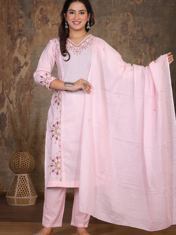 Light Pink Royal Embroiderd Suit Set