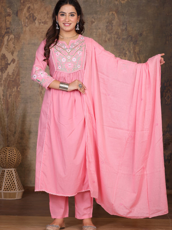 Pink Royal Embroidered Suit Set